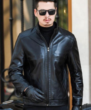 Load image into Gallery viewer, Plus size men genuine leather jacket 5XL 6XL 7XL 2020 spring and autumn zipper male sheepskin leather jacket father outwear P07
