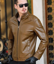 Load image into Gallery viewer, Plus size men genuine leather jacket 5XL 6XL 7XL 2020 spring and autumn zipper male sheepskin leather jacket father outwear P07