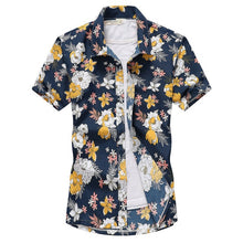Load image into Gallery viewer, 2019 Fashion Mens Short Sleeve Hawaiian Shirt Fast drying Plus Size Asian Size M-5XL Summer Casual Floral Beach Shirts For Men