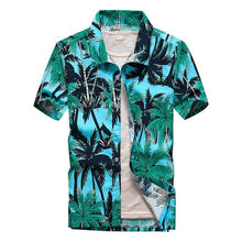Load image into Gallery viewer, 2019 Fashion Mens Short Sleeve Hawaiian Shirt Fast drying Plus Size Asian Size M-5XL Summer Casual Floral Beach Shirts For Men