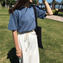 Load image into Gallery viewer, Jielur Tee Shirt 15 Solid Color Basic T Shirt Women Casual O-neck Harajuku Summer Top Korean Hipster White Tshirt S-XL