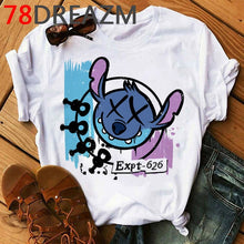 Load image into Gallery viewer, Summer Top Lilo Stitch T Shirt Women Ulzzang 2020 Kawaii Cartoon Stitch Ohana Graphic Tees Women Plus Size Unisex T-shirt Female