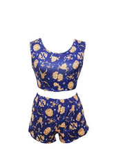 Load image into Gallery viewer, Goocheer Skinny Woman Soft Letter Yes DADDY Print Short Tank Tops + Ladies Female Sexy Shorts Women Casual 2 PCS Sets