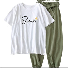 Load image into Gallery viewer, Two Piece Set Summer Clothes For Women 2020 New Dresy printing Loose Casual Wide Leg Pants Print t Shirt 2 Piece Set Women
