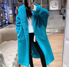 Load image into Gallery viewer, 100% Alpaca Real Fur Coat Women Winter Suit Collar Long Nature Teddy Bear Fur Coats Overcoat Female Genuine Furs Jacket
