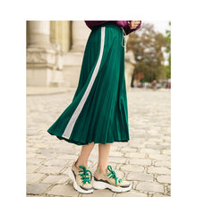 Load image into Gallery viewer, INMAN Spring Autumn High Waist Slim Literary Retro Casual All-match Women A-line Pleated Long Skirt
