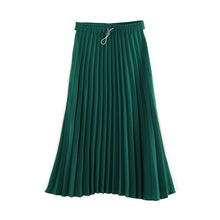 Load image into Gallery viewer, INMAN Spring Autumn High Waist Slim Literary Retro Casual All-match Women A-line Pleated Long Skirt
