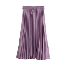 Load image into Gallery viewer, INMAN Spring Autumn High Waist Slim Literary Retro Casual All-match Women A-line Pleated Long Skirt
