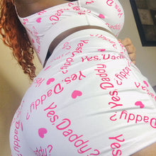 Load image into Gallery viewer, Goocheer Skinny Woman Soft Letter Yes DADDY Print Short Tank Tops + Ladies Female Sexy Shorts Women Casual 2 PCS Sets
