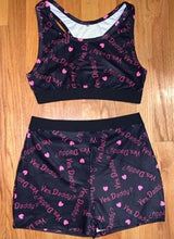 Load image into Gallery viewer, Goocheer Skinny Woman Soft Letter Yes DADDY Print Short Tank Tops + Ladies Female Sexy Shorts Women Casual 2 PCS Sets
