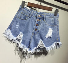 Load image into Gallery viewer, female fashion casual summer cool women denim Shorts high waists fur-lined leg-openings Plus size sexy short Jeans

