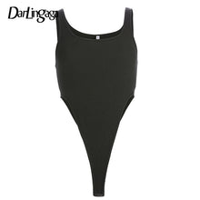 Load image into Gallery viewer, Darlingaga Backless Ribbed High Cut Bodycon Bodysuit Women Sleeveless Solid Basic Body Casual Summer Tank Bodysuits Top Jumpsuit
