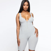 Load image into Gallery viewer, Hugcitar 2020 sleeveless zipped bodycon stretchy playsuit summer women solid fashion streetwear outfits body romper
