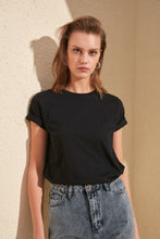 Load image into Gallery viewer, Trendyol Women 100% Cotton Single Jersey Cycling Neck Basic Knitted T-Shirts TWOSS20TS0133
