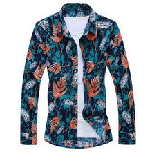 Load image into Gallery viewer, 2020 Autumn Spring Clothes Shirt Men Long Sleeves Big Size M-5XL 6XL 7XL Print Hawaiian Beach Casual Floral Shirt For Man
