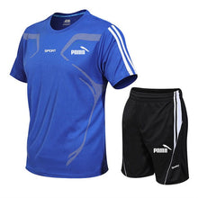 Load image into Gallery viewer, Summer Tracksuit Men Sweat Suit Fashion Casual Men's Sets Mens Clothes Quick Drying T Shirt Short Pants Brand Men's Sportsuits
