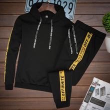 Load image into Gallery viewer, Men Sets Tracksuit Hooded Coat+PantS Suits Sweatshirt Drawstring Outfit Sportswear Male Pullover 2 Piece Set Casual Sportsuit
