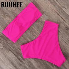 Load image into Gallery viewer, RUUHEE Bandage Bikini Swimwear Women Swimsuit High Waist Bikini Set 2020 Bathing Suit Push Up Maillot De Bain Femme Beachwear

