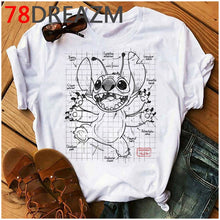 Load image into Gallery viewer, Summer Top Lilo Stitch T Shirt Women Ulzzang 2020 Kawaii Cartoon Stitch Ohana Graphic Tees Women Plus Size Unisex T-shirt Female
