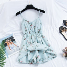 Load image into Gallery viewer, Women Fashion Summer Cloths Printed V-neck High Waist Strap Jumpsuit Playsuit
