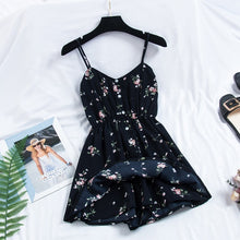 Load image into Gallery viewer, Women Fashion Summer Cloths Printed V-neck High Waist Strap Jumpsuit Playsuit
