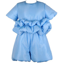 Load image into Gallery viewer, [EAM] Wide Leg Shorts  Two Piece Suit New Round Neck Short Sleeve Black Loose Fit Women Fashion Tide Spring Autumn 2020 1R346
