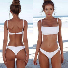 Load image into Gallery viewer, 2020 New Summer Women Solid Bikini Set Push-up Unpadded Bra Swimsuit Swimwear Triangle Bather Suit Swimming Suit Biquini

