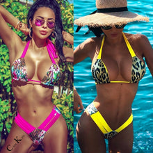 Load image into Gallery viewer, Caze Kyts 2020 sexy bikini leopard print swimwear women's swimwear split swimwear summer pool party Sexy swimwear women NEW
