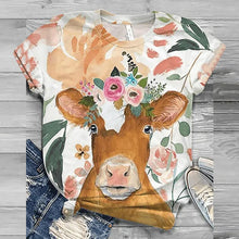 Load image into Gallery viewer, Plus Size Women Short Sleeve 3D Animal Printed O-Neck Tops Tee T-Shirt Remeras Mujer Tallas Grandes Mujer#s

