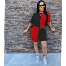 Load image into Gallery viewer, 2020 Women Sets Summer Tracksuits Patchwork Sportswear Tops+Shorts Suit Two Piece Set Club Party Street 2 Pcs Sexy Outfits GL140
