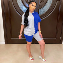 Load image into Gallery viewer, 2020 Women Sets Summer Tracksuits Patchwork Sportswear Tops+Shorts Suit Two Piece Set Club Party Street 2 Pcs Sexy Outfits GL140
