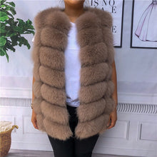 Load image into Gallery viewer, Natural fox fur vest ladies winter autumn coat warm vest made of natural fur women's vest real fur vest genuine fur coat fur ves
