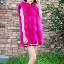Load image into Gallery viewer, Natural fox fur vest ladies winter autumn coat warm vest made of natural fur women's vest real fur vest genuine fur coat fur ves

