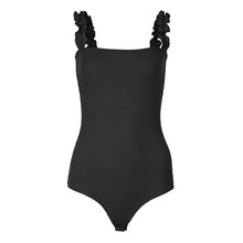 Load image into Gallery viewer, Ruffles Straps Women Sweet Bodysuits Sleeveless Ribbed Skinny Summer Body Tops 2020 Knitted Girls Casual Overalls Rompers M0711
