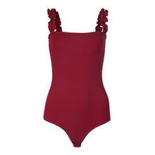 Load image into Gallery viewer, Ruffles Straps Women Sweet Bodysuits Sleeveless Ribbed Skinny Summer Body Tops 2020 Knitted Girls Casual Overalls Rompers M0711
