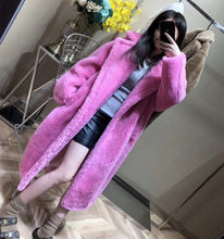 Load image into Gallery viewer, 100% Alpaca Real Fur Coat Women Winter Suit Collar Long Nature Teddy Bear Fur Coats Overcoat Female Genuine Furs Jacket
