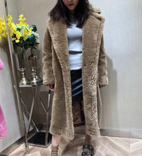 Load image into Gallery viewer, 100% Alpaca Real Fur Coat Women Winter Suit Collar Long Nature Teddy Bear Fur Coats Overcoat Female Genuine Furs Jacket
