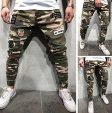 Load image into Gallery viewer, Men's Army Camouflage Jeans Regular Fit Stretch Cargo Pencil Pants Male Biker Pleated Slim Denim Trousers Badge Brand Design New

